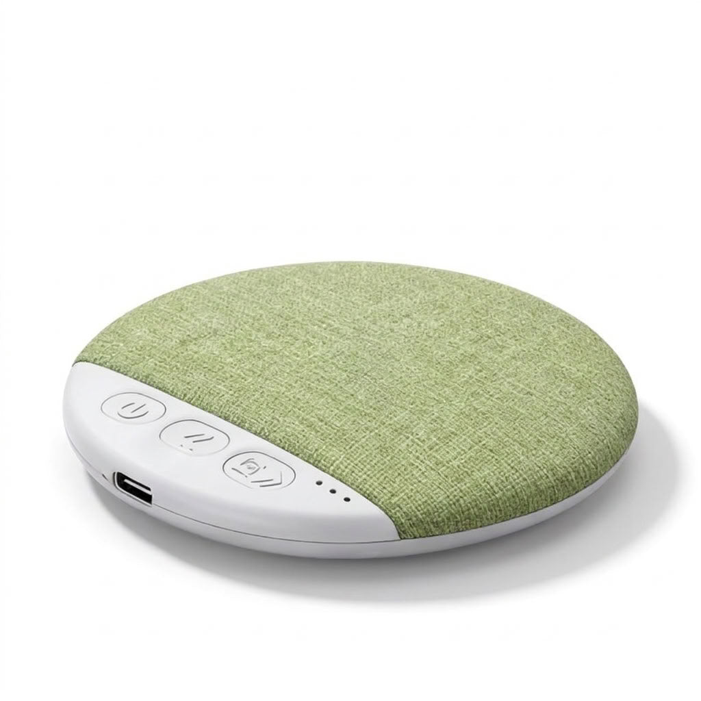 Green Bluetooth sleep speaker with sound timer on a white background