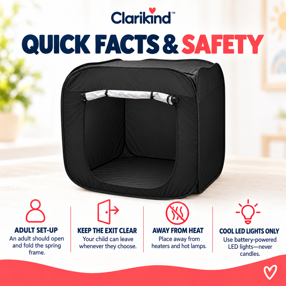Safety guidance for the Clarikind sensory tent for kids