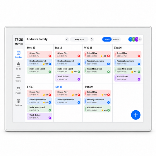 Clarikind CALM-R Hub 10.1 inch family visual planner on white background
