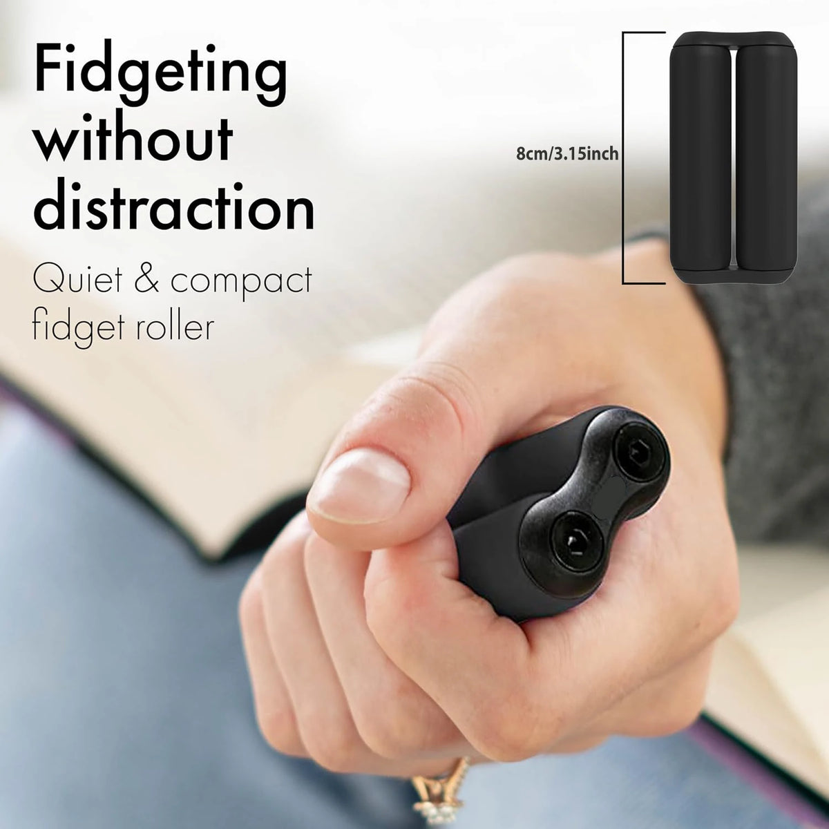 Clarikind handheld fidget roller in black