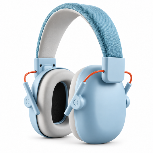 Clarikind QuietGuard blue kids ear defenders for noise reduction in busy environments