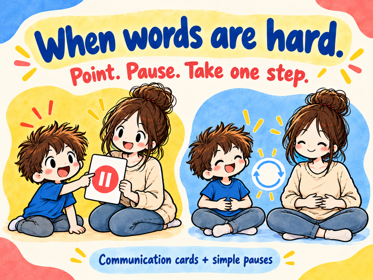 Illustration of Clarikind Ready needs cards and simple breathing pauses