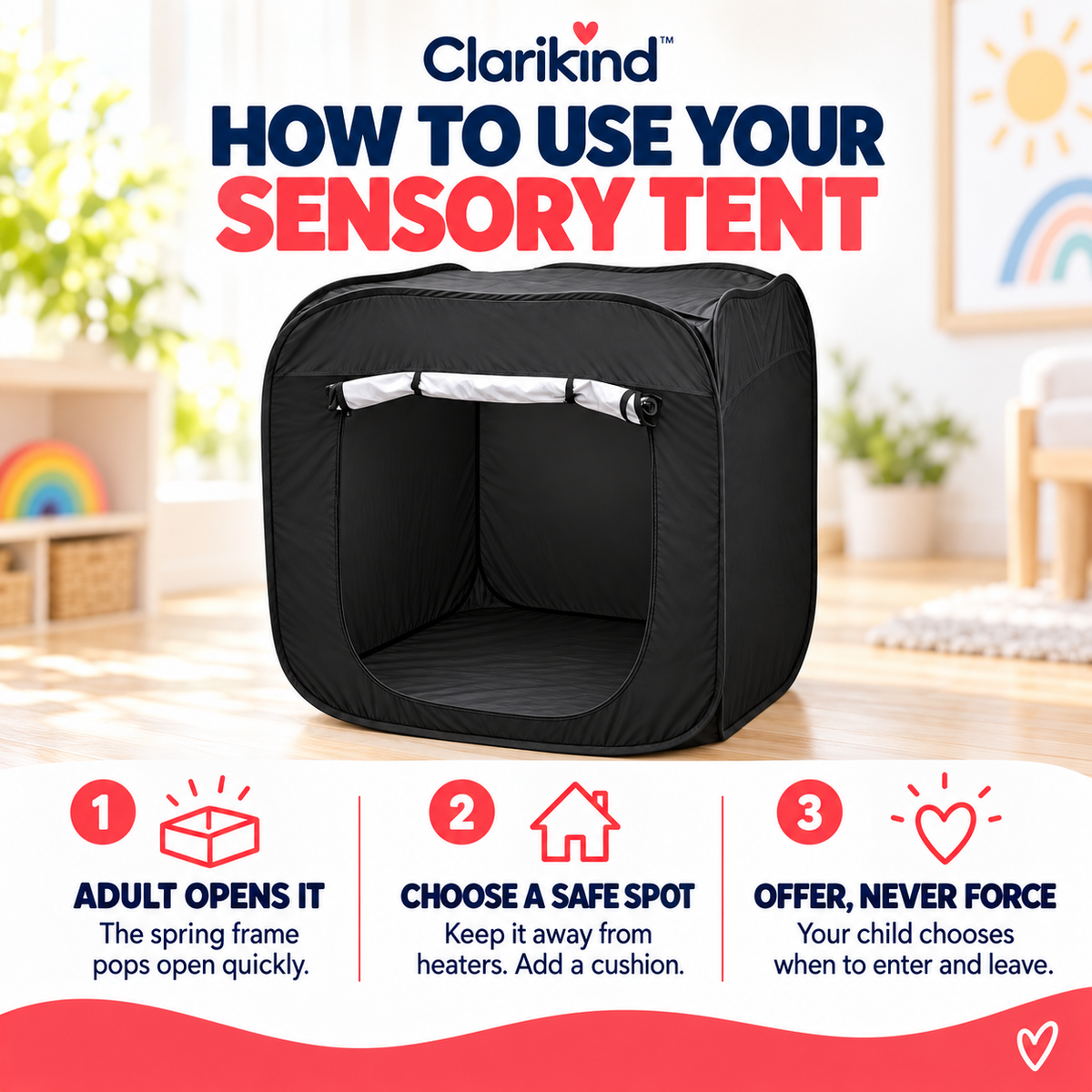 How to set up and use the Clarikind sensory tent safely