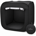 Black Clarikind pop-up sensory tent for kids with branded carry bag on a white background