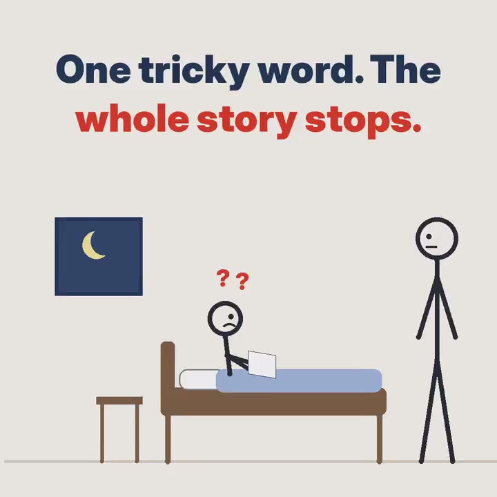 Clarikind reading pen for kids video: bedtime reading that keeps going as the child scans a tricky word